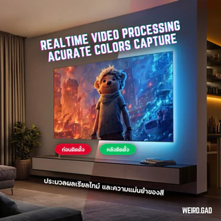 สินค้าใหม่🔥 Smart LED TV Backlight[ประกัน1ปี] ไฟเส้นตามสีหน้าจอ ไฟติดหลังทีวี แสดงผลเรียลไทม์APPwifi