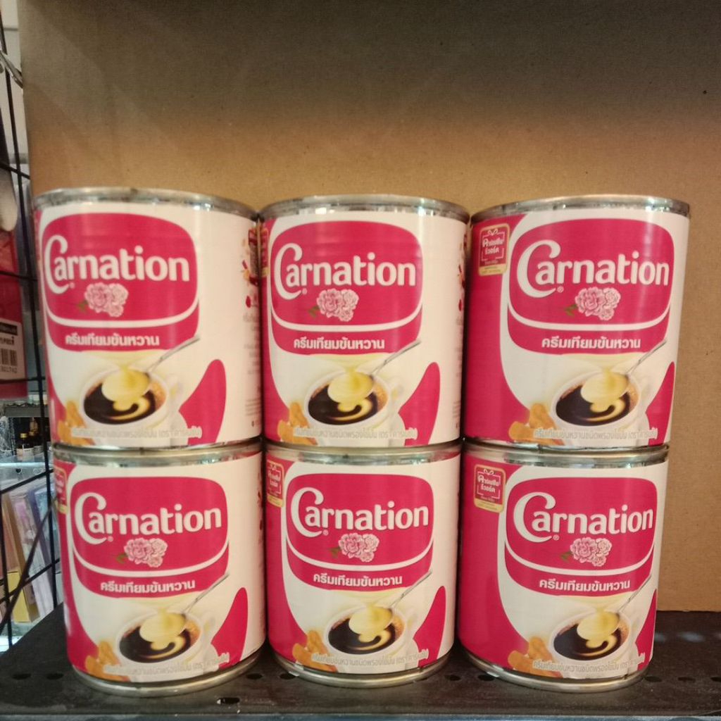 (6กระป๋อง)  Carnation คาร์เนชั่นข้นหวาน ขนาด388กรัม แพครวม6กระป๋อง EXP/BBF APR2026 ไม่รับเปลี่ยนคืน