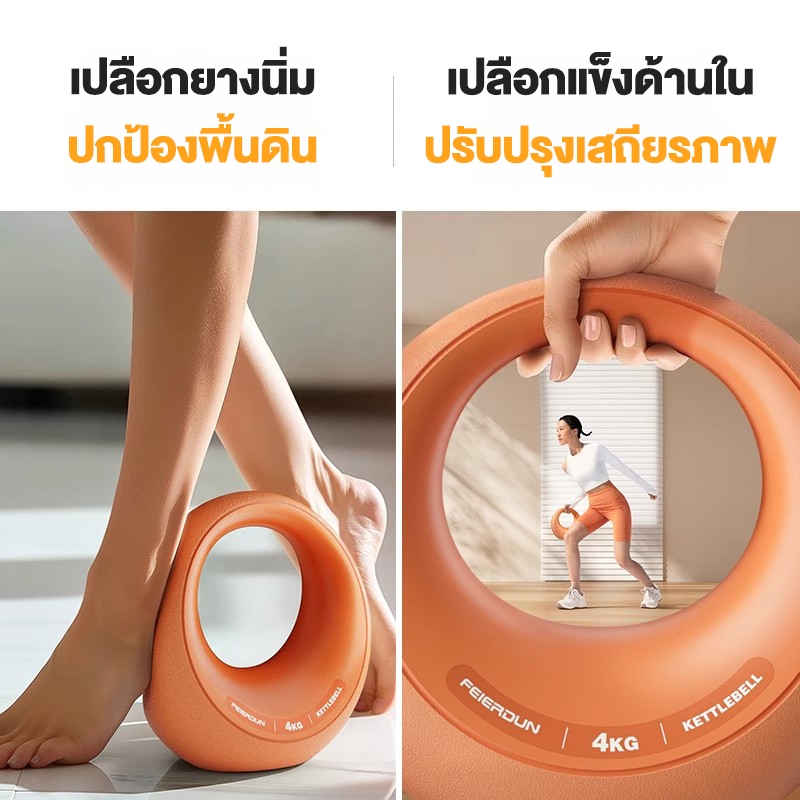 เคตเทิลเบล  Kettlebell 2.5kg/4kg/6kg/8kg เคตเทิลเบลล์แบบนุ่ม หนัก ยกน้ำหนัก เวทเทรนนิ่งเวทยกน้ำหนัก ดัมเบล รูปที่ 2
