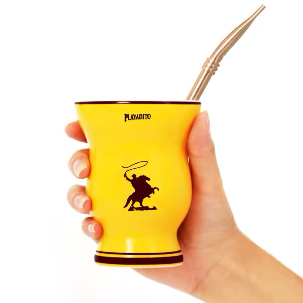 แก้วเซรามิก Yerba Mate Playdito ของแท้ 200ML + หลอดดูดสแตนเลส (Bombilla) จากอาร์เจนตินา