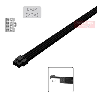 Braided Extension Cable สายถัก 24P 4+4P 6+2P ยาว30cm Motherboard CPU VGA