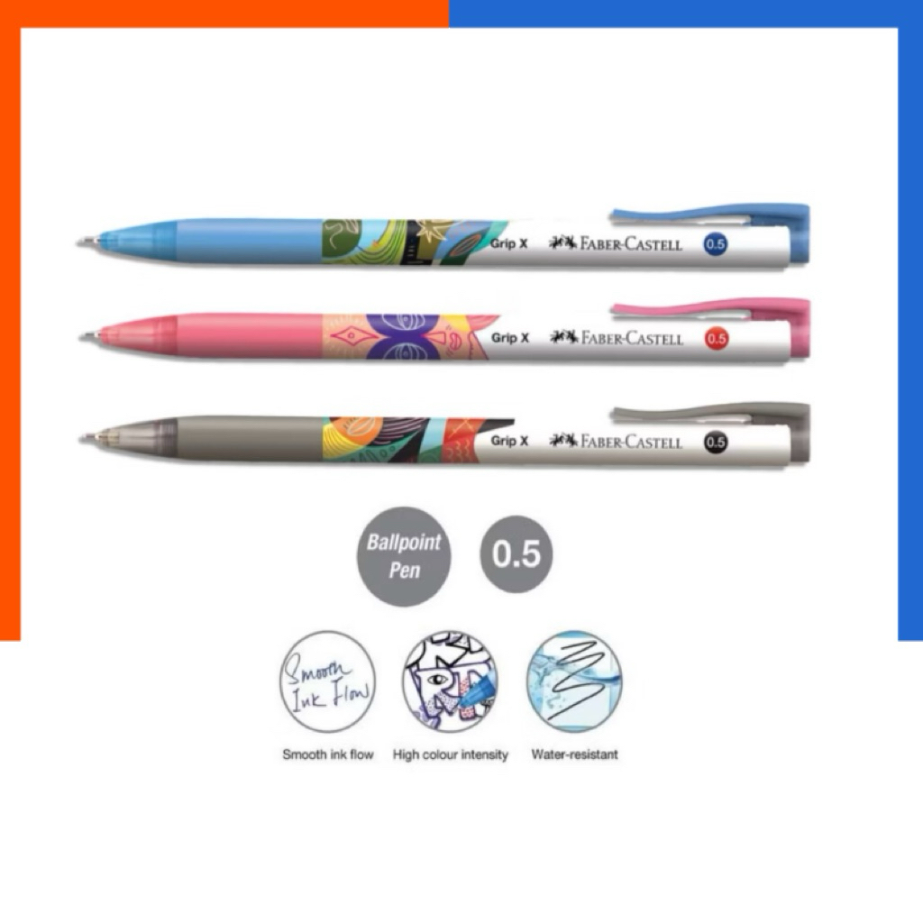 ปากกา ลูกลื่น Grip X5 | Grip X7  กริป (New ลายใหม่) เขียนดี ลื่นพิเศษ Faber-Castell เฟเบอร์ คาสเทล Gripx US.Station