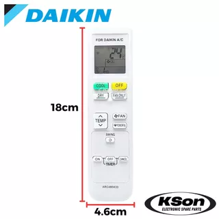 รีโมทแอร์ ไดกิ้น อะไหล่แอร์ Daikin Air Conditioner Remote Control รุ่น ARC480A33