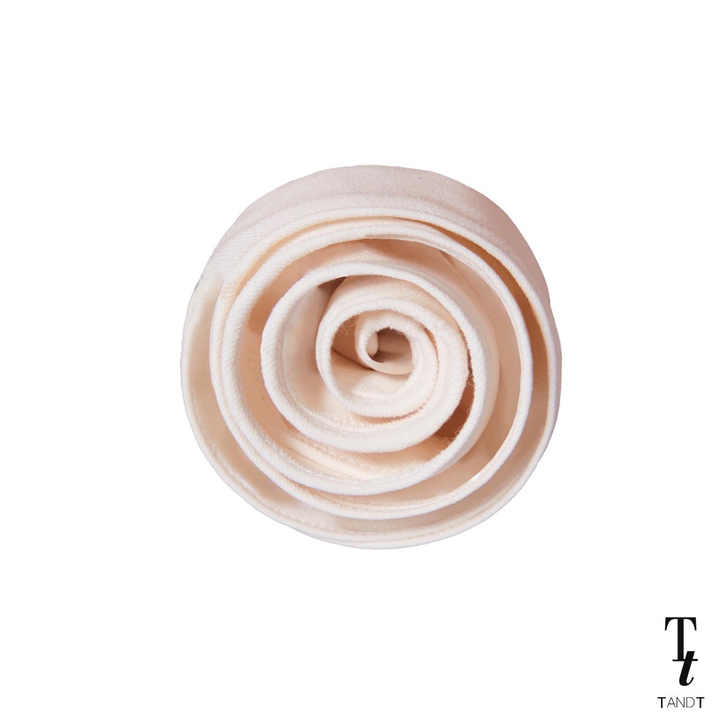 TandT - CREAM - ROSE HAND-CRAFTED PIN เข็มกลัดดอกกุหลาบ สำหรับตกแต่ง ติด บนเสื้อผ้า