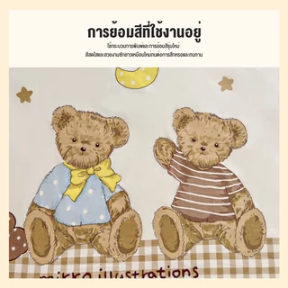 ชุดเครื่องนอนลายการ์ตูน/ซักผ้าทำจากผ้าคอตตอนเนื้อนุ่มสวมใส่สบาย