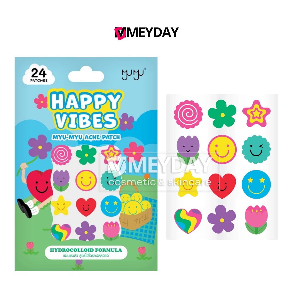 Myu-Myu Acne Patch มิว-มิว แอคเน่ แพทช์ 24 ดวง ลายน่ารัก สดใส