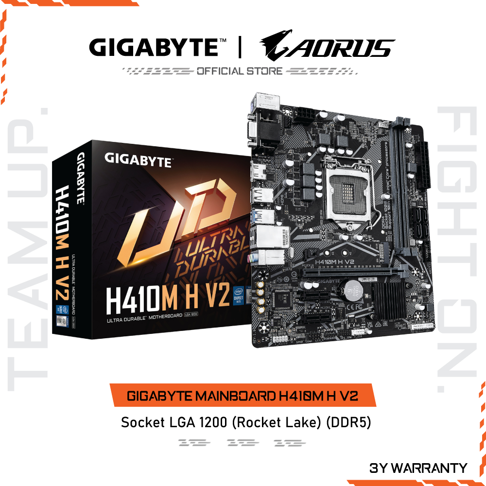 GIGABYTE MAINBOARD H410M H V2 เมนบอร์ด H410M H V2-1.9