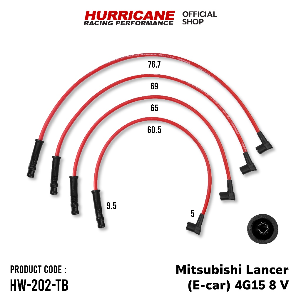 สายหัวเทียน MITSUBISHI LANCER 1.5L (E-CAR)  4G 15 L4 12V 96' HW-202