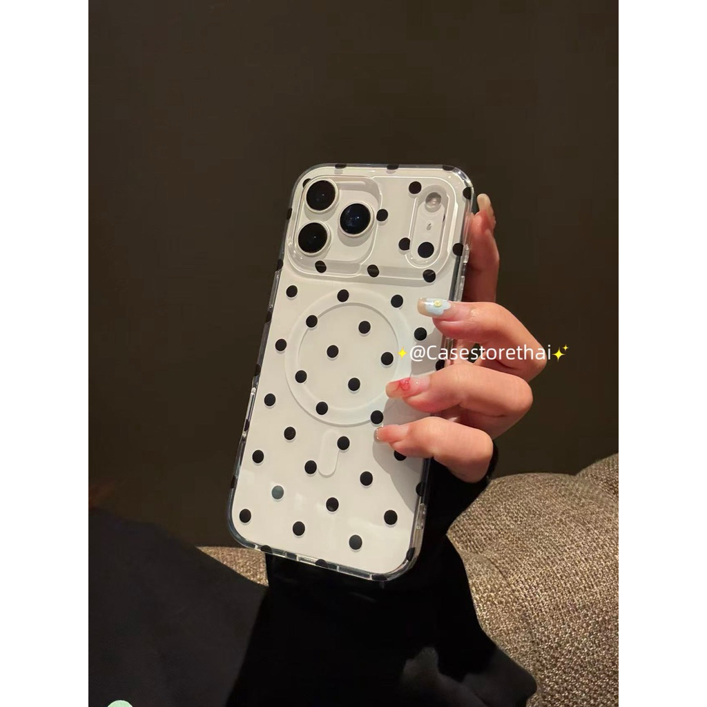 [12pm-17pm] เคสลายจุดPolkadot ขาวดำ กันกระแทก Mag( Griptok ขายแยก )