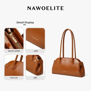 NAWOELITE Baguette Bag คลาสสิกสำหรับผู้หญิง Shoulder Bag/กระเป๋าสะพายไหล่ผู้หญิง PU/กระเป๋าแฟชั่น