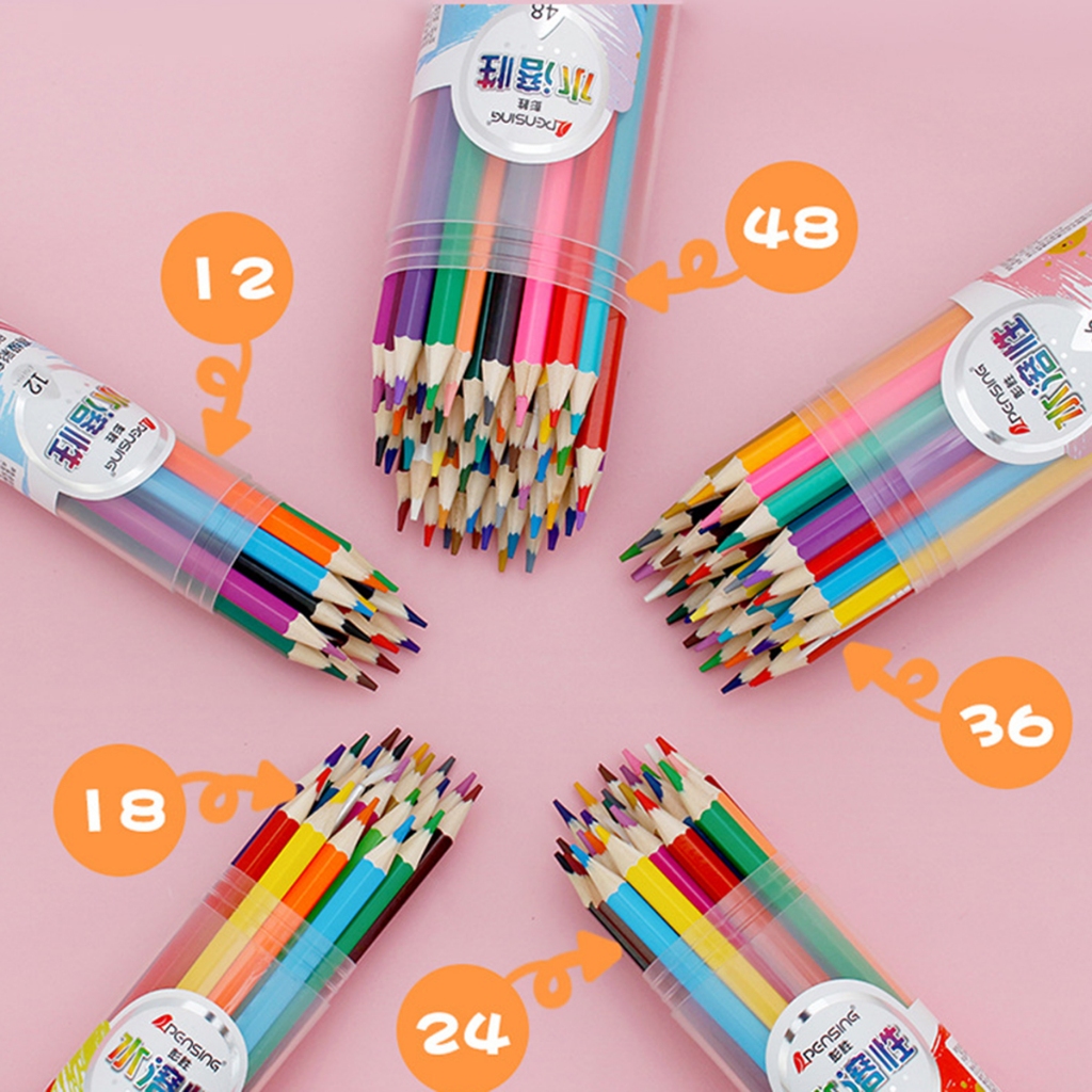 ชุดดินสอสีไม้ ลบได้ สีสดสว่าง ดินสอสีไม้ ขนาด 12/24/36/48สี แท่งยาว อุปกรณ์การเรียน พร้อมส่งในไทย