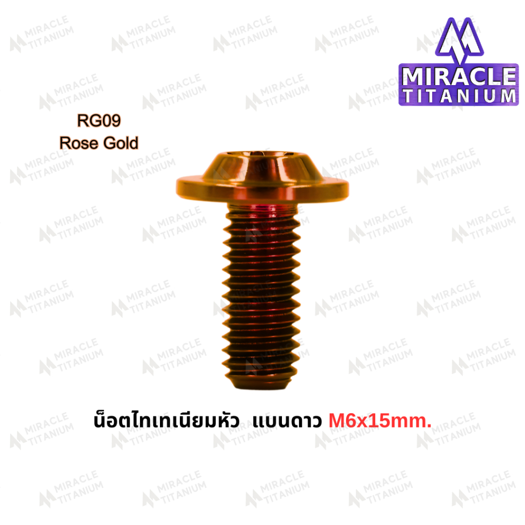 MIRACLE น็อตไทเทเนี่ยม หัวแบนดาว ขนาดเกลียว m6 ยาว 15 mm. - รูปที่ 7