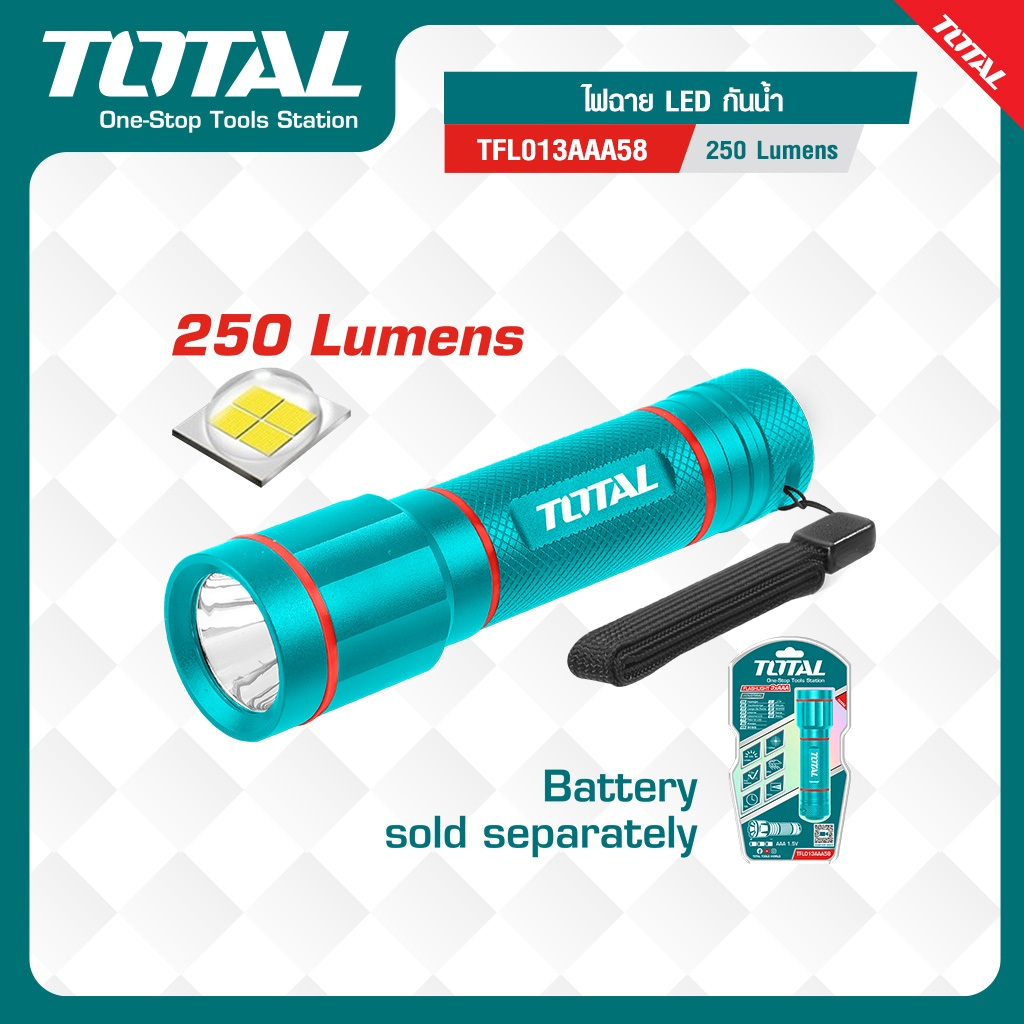 TOTAL ไฟฉาย LED กันน้ำ #TFL013AAA58