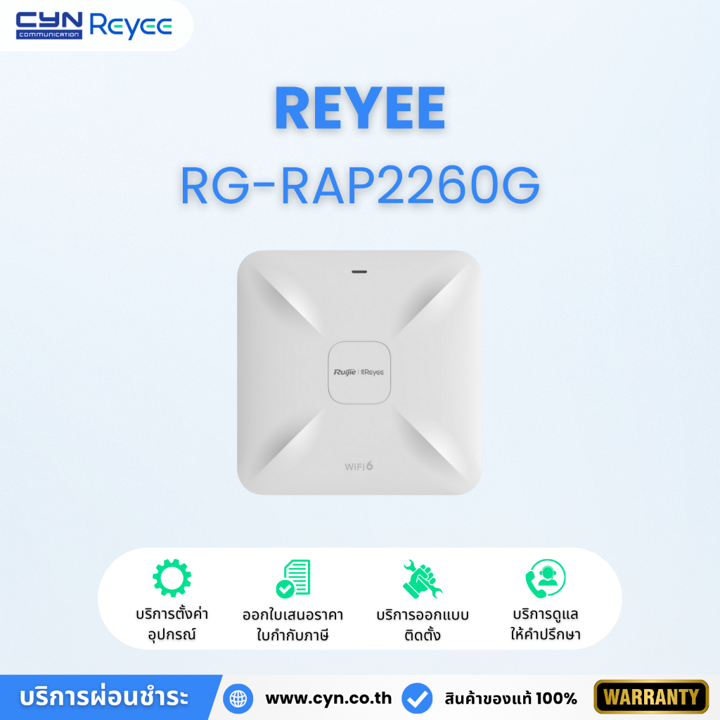 Reyee RG-RAP2260(G): อุปกรณ์ Access Point สำหรับภายในที่รองรับ Wi-Fi 6