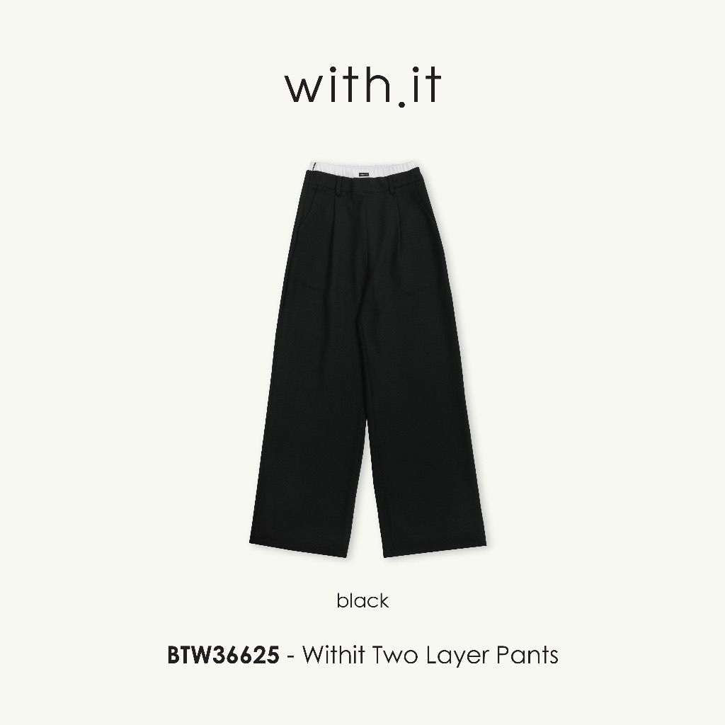 Withit Double Layers Pants With Black Label กางเกงทำงานขอบ 2 ชั้น - BTW36625