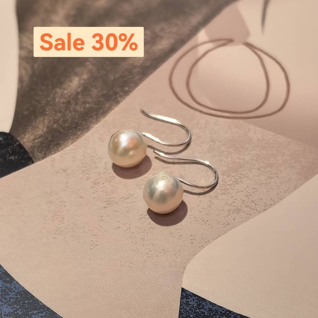 ต่างหูเงินแท้ 92.5% ต่างหูตะขอประดับมุกแท้ แบบคล้องติดหู สวยมากค่ะ - รูปที่ 4