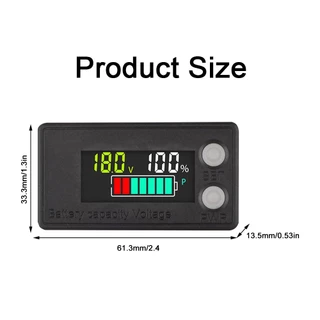 กันน้ำ 6133A มิเตอร์ไฟฟ้าดิจิตอล DC8-100V LCD โวลต์มิเตอร์จอแสดงผล LCD พร้อมสายเคเบิล