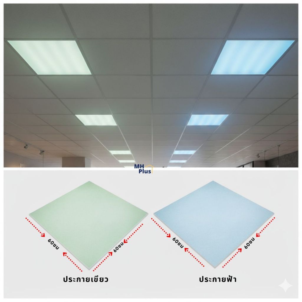 แผ่นโปร่งแสง แผ่นฝ้าเพดานขนาด 60x60 หนา 1.5 มิลSCG ราคาต่อแผ่น ของแท้ 100% (ประกายฟ้า / ประกายเขียว)