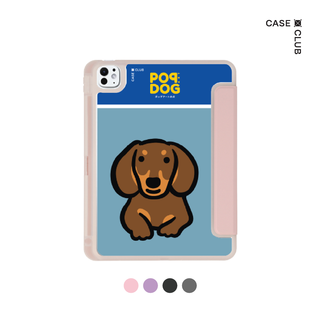 CaseClub เคสไอแพด หลังใส ฝาปิดสี ลาย Join The Club Dachshund สำหรับ iPad Pro/iPad Air/iPad Mini/iPad Gen