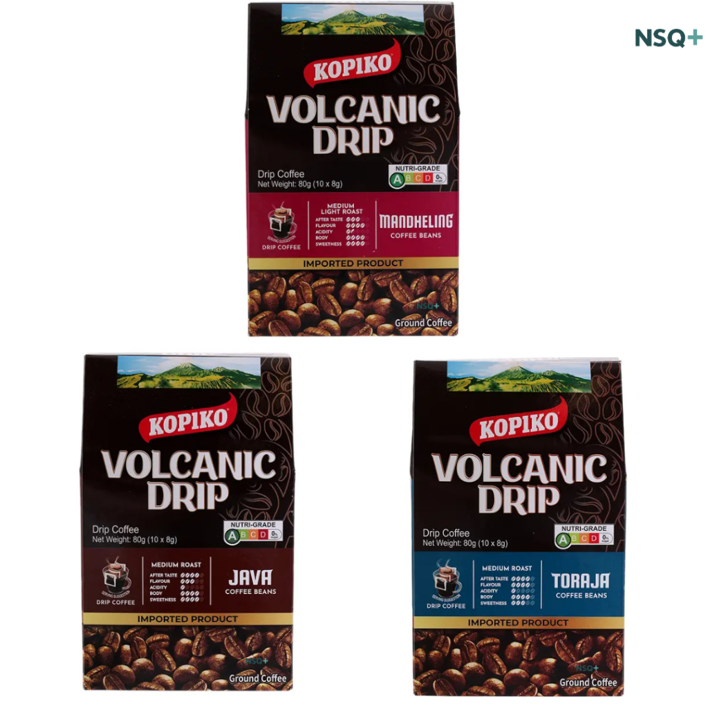 Kopiko โกปิโก้ กาแฟแท้คั่วบด โวคานิค ดริป 80กรัม  Volcanic Drip Coffee 80g.