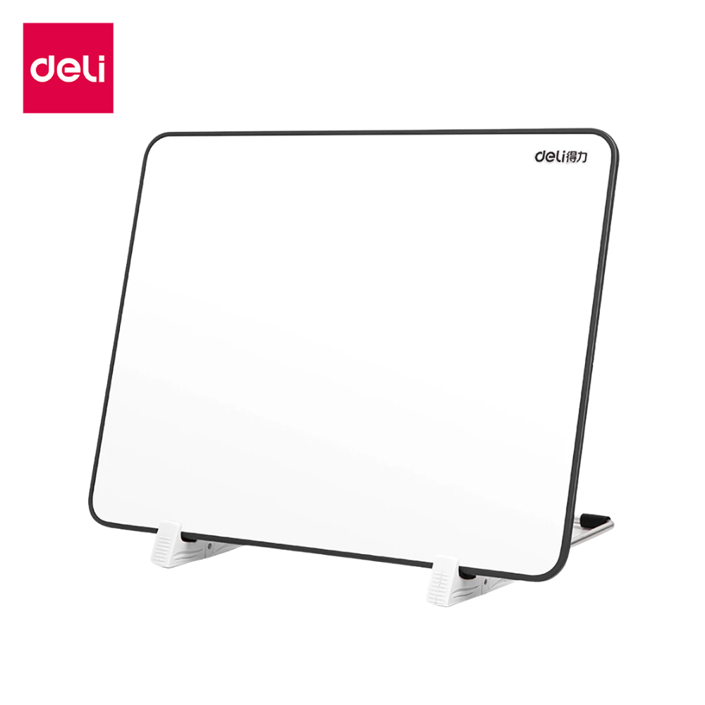 Deli กระดานไวท์บอร์ดตั้งโต๊ะ กระดานแม่เหล็ก ไวท์บอร์ดมินิ แนวตั้งแนวนอน เขียนได้1ด้าน Hanging Board