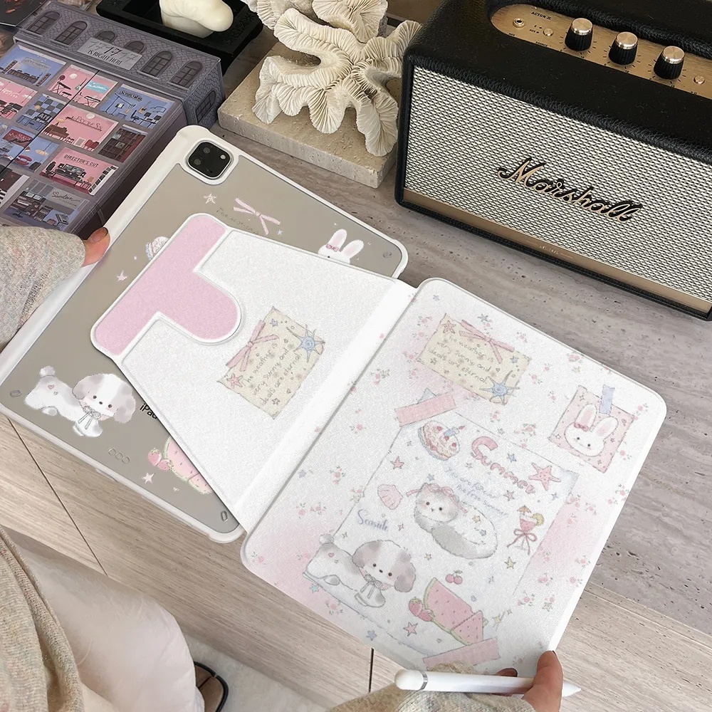 จัดส่งภายใน24ชั่วโมง เคสiPadหมุน 360° ลูกแมว Pro13 Air8 11 Gen11/10 Gen9 flower Gen8/7 caseipad