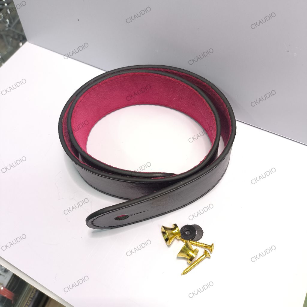 สายหิ้วลำโพง สายหิ้วลำโพงdiy ลายหนังขนาด 35mm ด้านหลังบุผ้าหนังกลับสีแดง พร้อมชุดน็อตยึด