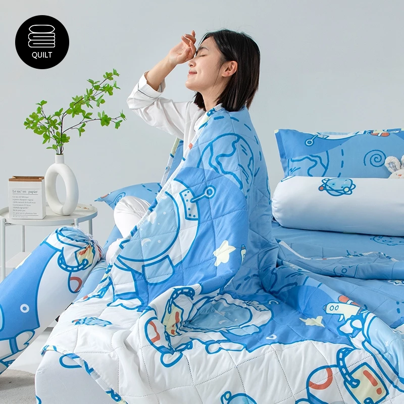 ผ้านวม ผ้าห่มปรับอากาศ ลายการ์ตูน Blanket 4/5/6 ฟุต นุ่ม ระบายอากาศได้ดี ซักเครื่องได้