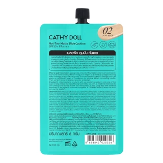 Cathy Doll นอตทูแมทท์สไลด์คุชชั่น เอสพีเอฟ50+ พีเอ++++ 6g #02 LIGHT BEIGE