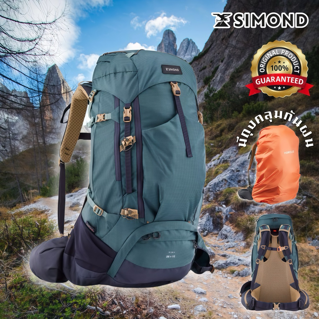 กระเป๋าเป้สะพายหลังสำหรับผู้ชายขนาด 50+10 ลิตร รุ่น MT500 Air (สีน้ำเงิน) FORCLAZ/SIMOND