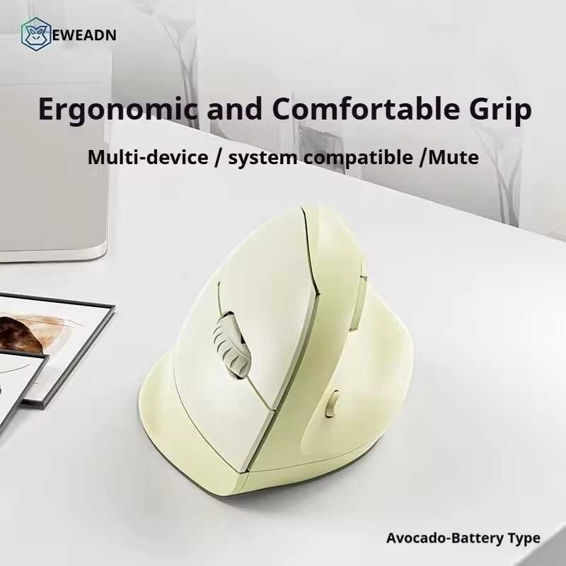 EWEADN Q7 เมาส์ไร้สาย Vertical Ergonomic mouse เมาส์เพื่อสุขภาพ เมาส์แนวตั้งไร้สาย ไร้เสียงWireless 