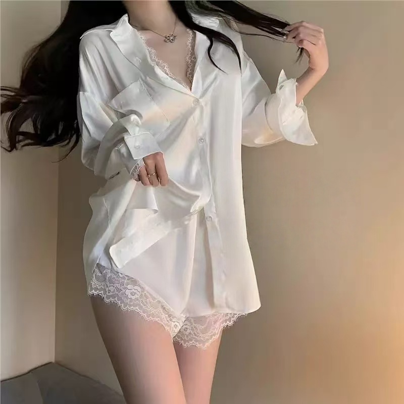Sexy secrets⚜️⚜️ ชุดนอนผ้าไหมน้ำแข็ง 💝💝 ชุดนอนผ้าซาติน เซ็กซี่ ไซส์ใหญ่ ผ้าบางพิเศษ 3 สี พร้อมส่ง