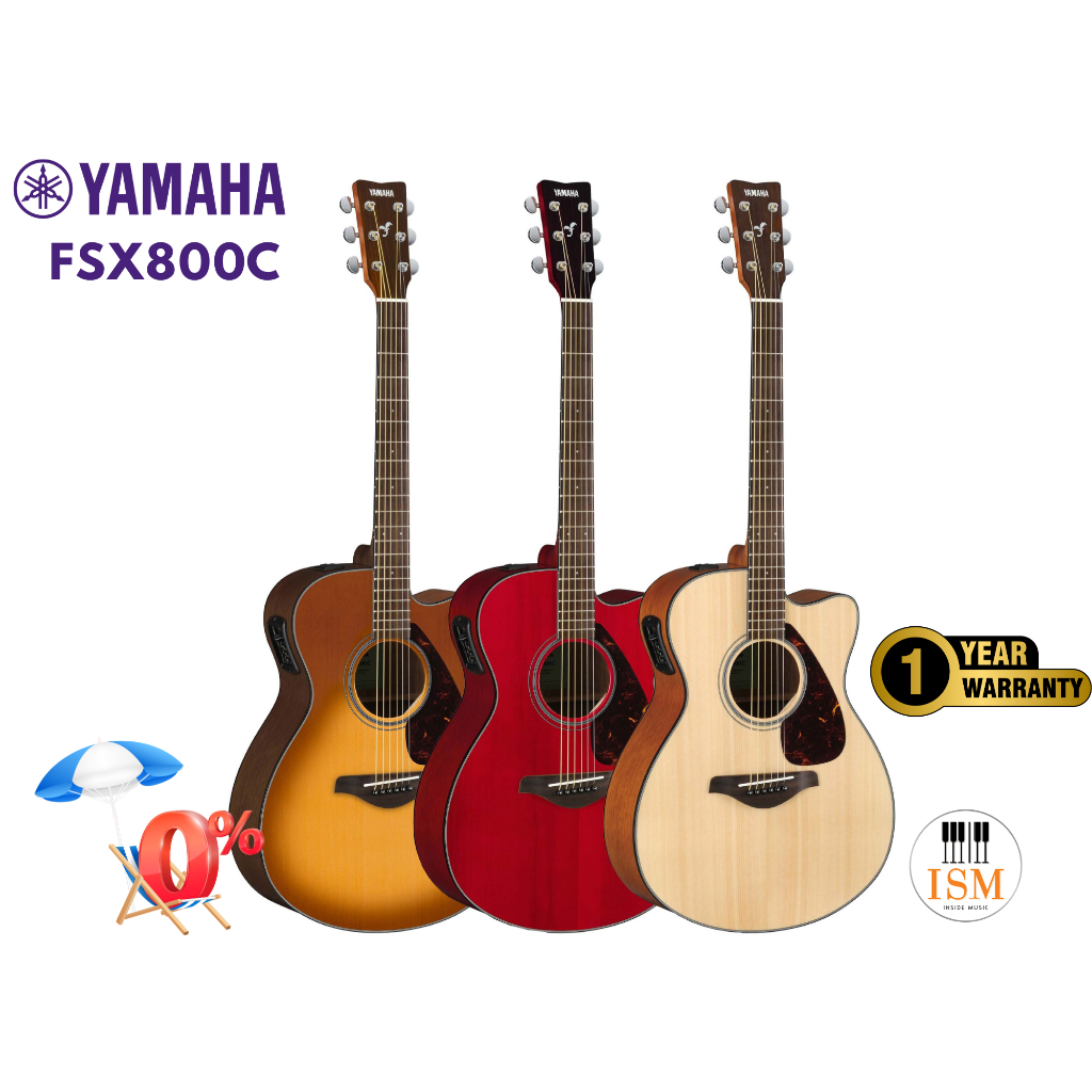 Yamaha FSX800C กีต้าร์โปร่งไฟฟ้า 41" Acoustic Electric Guitar 41" ประกันศูนย์ 1 ปี