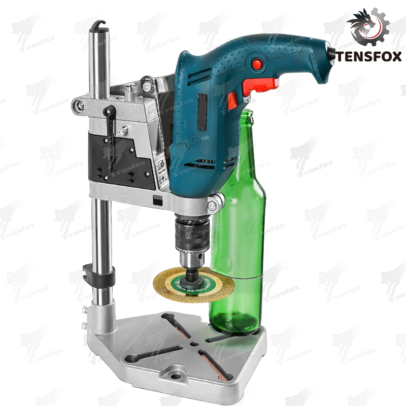 Tensfox แท่นเจาะ ก้านสแตนเลส แท่นจับสว่านปรับระดับได้ ช่างไม้ ปรับความสูงได้ ทั้งไม้ เหล็ก โลหะ - รูปที่ 5