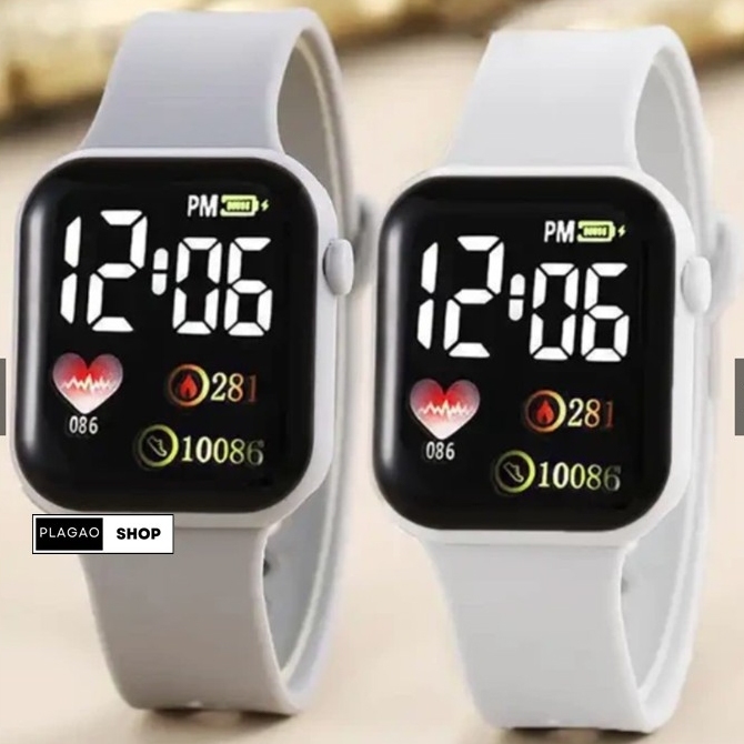 (ร้านไทย ส่งเร็ว ส่งด่วน) นาฬิกาข้อมือดิจิทัล อิเล็กทรอนิกส์ สายซิลิโคน LED ทรงสี่เหลี่ยม สําหรับผู้หญิง และผู้ชาย