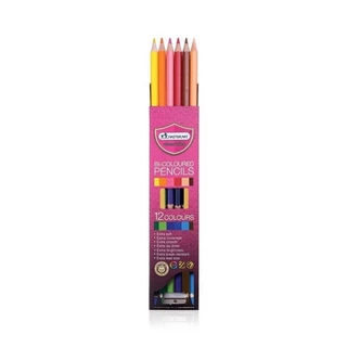 (ยกแพ็ค) Master Art (มาสเตอร์อาร์ต) สีไม้ ดินสอสีไม้ 2 หัว 12 สี Premium Grade (แพ็ค 12 กล่อง) สีไม้มาสเตอร์อาร์ต