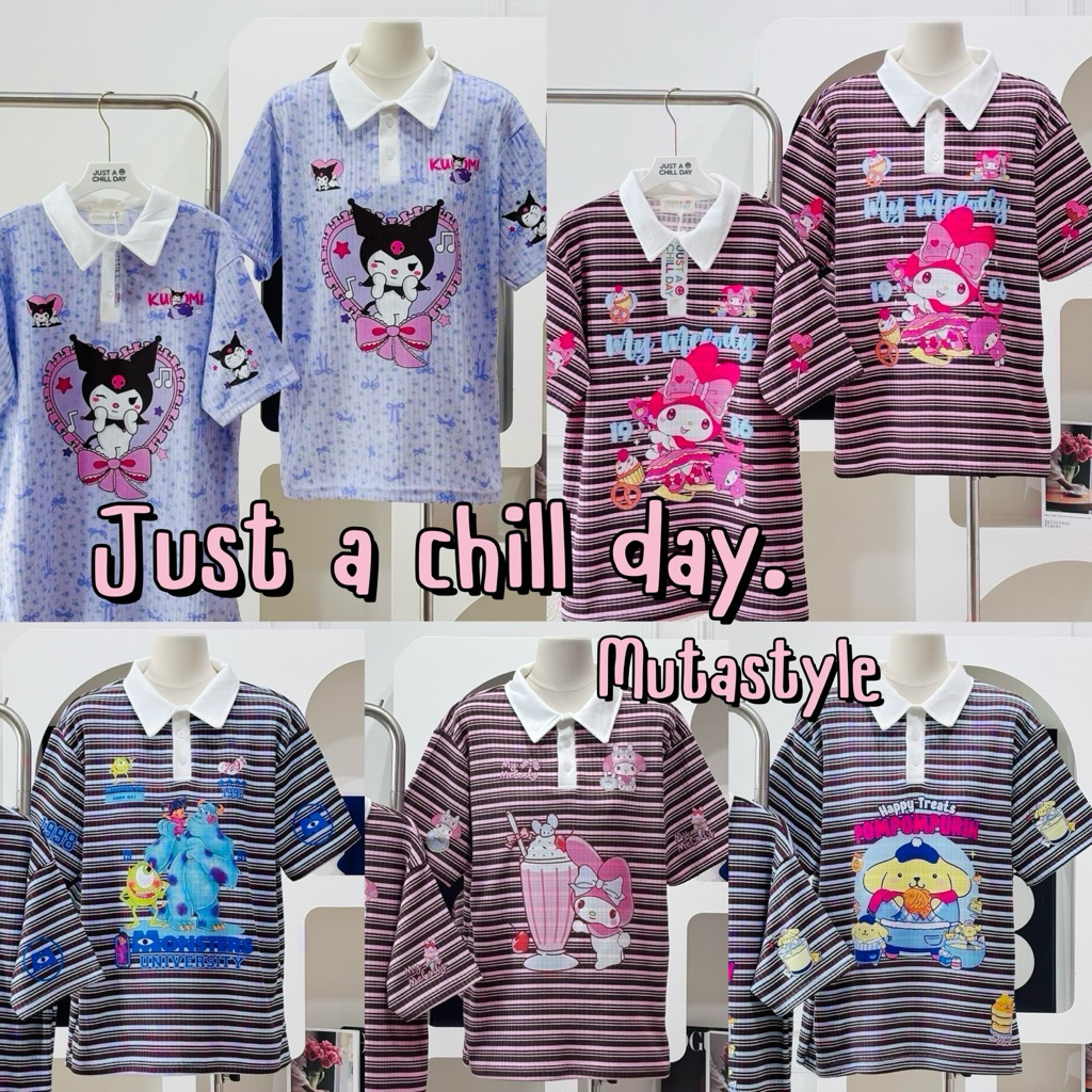 ॱଳ͘เสื้อป้ายJust ผ้าร่องลายน่ารัก /อก42“