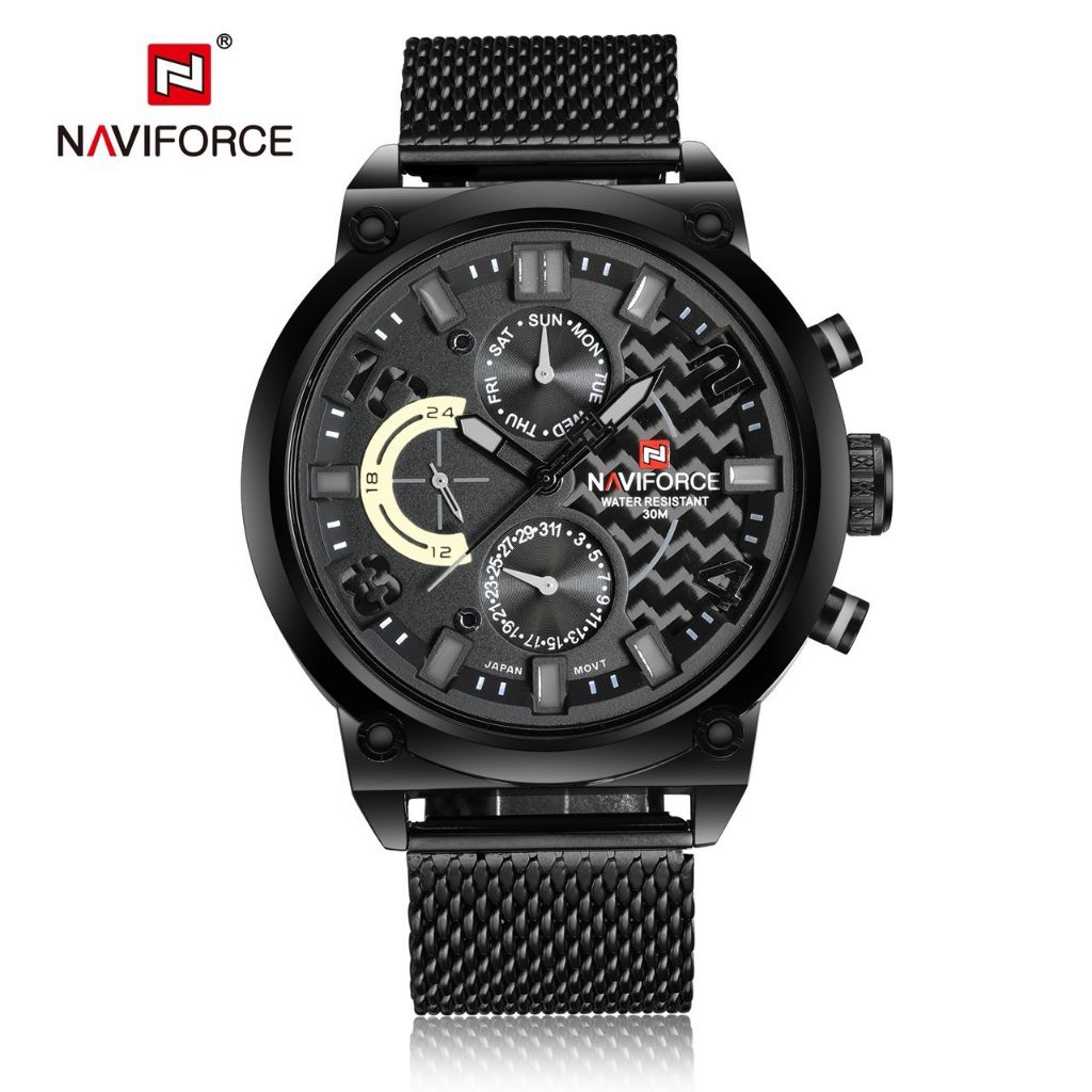 NAVIFORCE นาฬิกาข้อมือผู้ชาย รับประกัน 1 ปี ของแท้ 💯% สายสแตนเลส รุ่น 9068