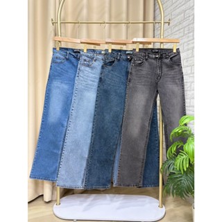 🌸Nattaya Shop🌸 P02 กางเกงยีนส์ทรงกระบอกกลาง ผ้ายืด เอวสูง