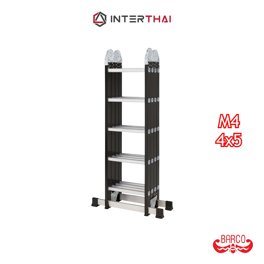 BARCO บันไดอเนกประสงค์อลูมิเนียม (สีดำ) รุ่น M4 4×5 20 ขั้น 5.70 เมตร – โปรปัง