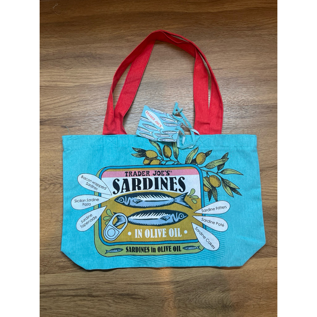 กระเป๋าผ้าฝ้าย100% Trader Joe’s sardine Bag จากUSA