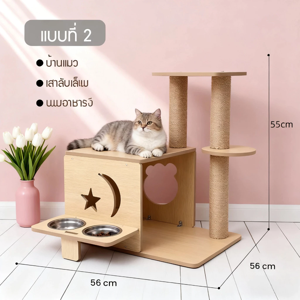 Coco.Petสินค้าพร้อมส่ง คอนโดแมว คอนโดแมวสุดน่ารัก มีหลายขนาดให้เลือก คอนโดไม้ ที่เล่นน้องแมว บ้านแมว ช่วยให้แมวผ่อนคลาย thumbnail 9