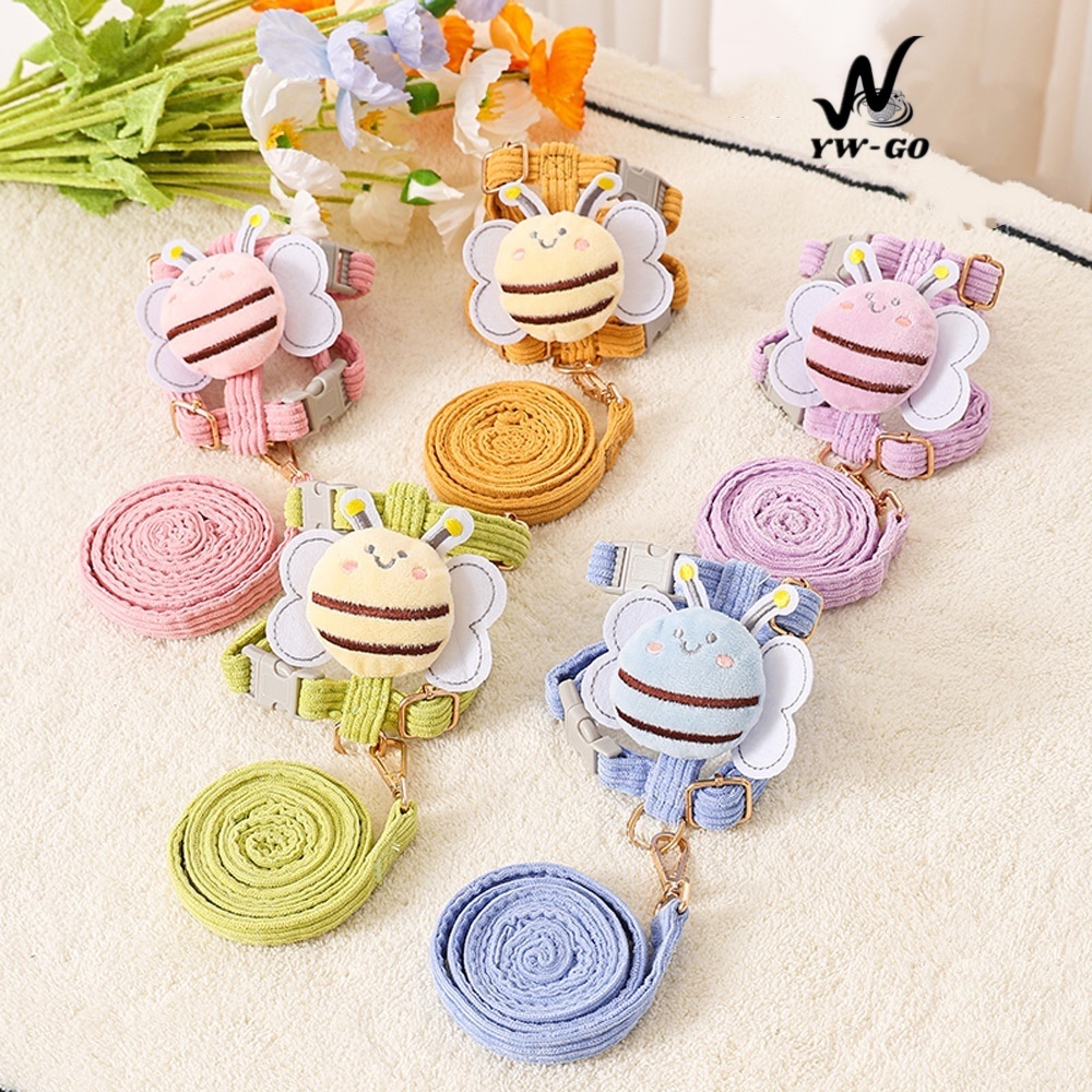 สายจูงสัตว์เลี้ยง รูปทรงผึ้ง สายจูงแมว สายจูงสุนัข เชือกลากจูง ป้องกันการสูญหาย สามารถปรับได้ CW106