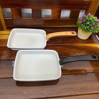กระทะไข่ม้วน กระทะสี่เหลี่ยม เคลือบnon-stick ด้ามพลาสติก (ไม่มีตะหลิวซิลิโคน)