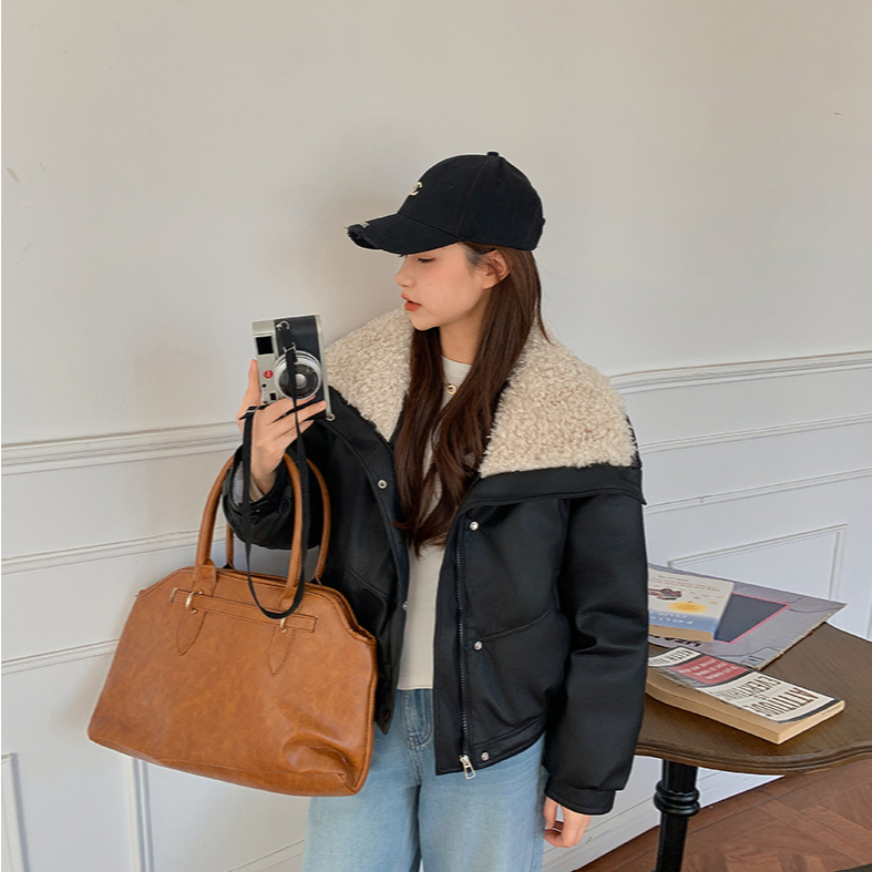 Fairy.store Maryam Jacket แจ็คเก็ตหนังกันหนาว TS2054
