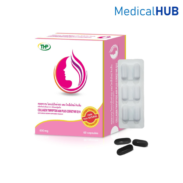 THP Collagen Tripeptide 600 mg คอลลาเจน ไตรเปปไทด์ ขนาด 60 แคปซูล จำนวน  1 กล่อง 20643