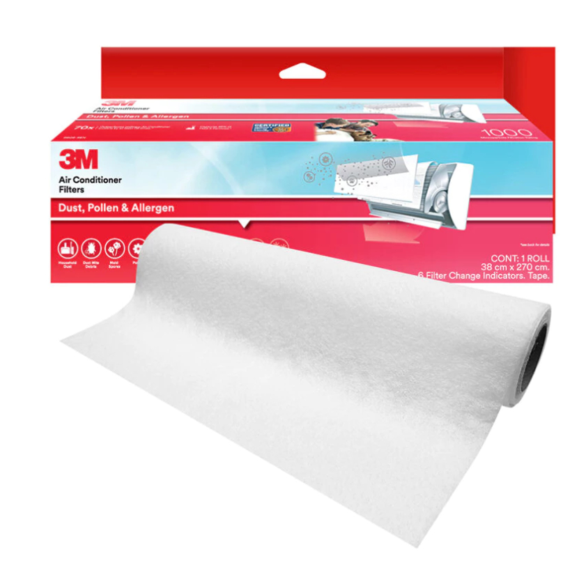 3M Filtrete Air filter Roll 15 x 96 inch ฟิลทรีตท์ แผ่นดักจับสิ่งแปลกปลอมในอากาศ แบบม้วน ขนาด 15 X 9