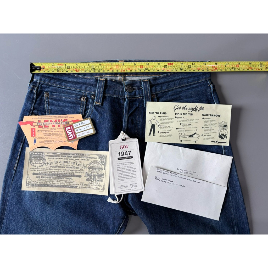 ลีวายส์ LVC 1947 ปี 2018 กระดุมทองแดง เอว 31 ยาว 41