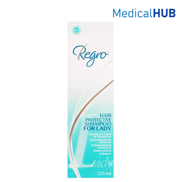 Regro Hair Protective Shampoo For Lady รีโกรว์ แฮร์ แชมพู ลดปัญหาผมร่วง ขนาด 225 ml 14629