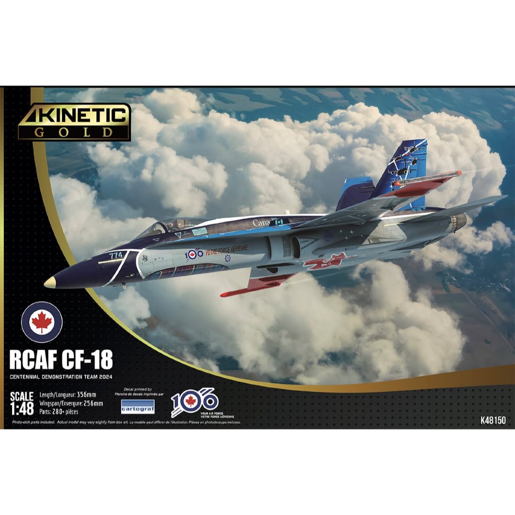 Aircraft Model Model KI-K48150 Kinetic 1/48 CF-188A RCAF Centennial Demo Team 2024